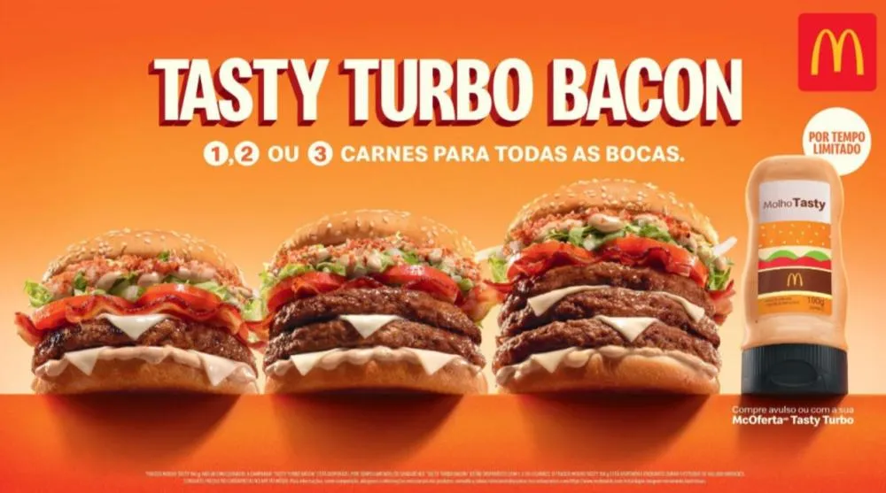 Para delírio dos fãs, McDonald’s traz Tasty Turbo Bacon e Molho Tasty em frasco 