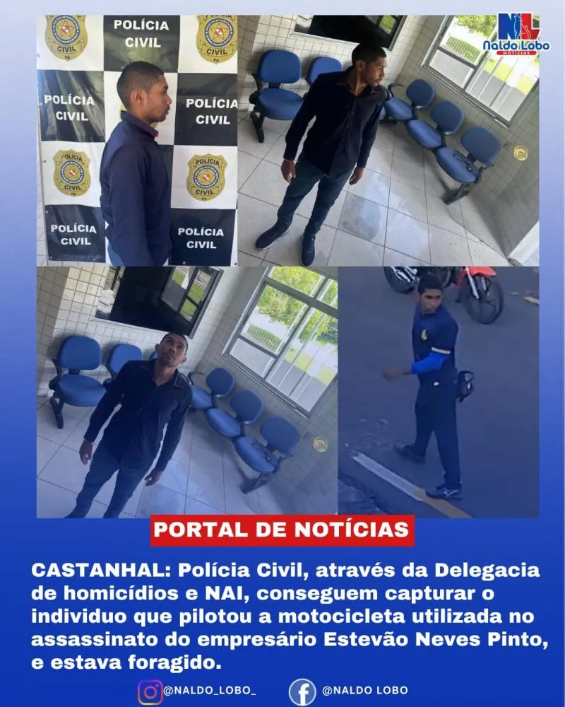 Polícia Civil prende suspeito de pilotar moto usada no assassinato de empresário em Castanhal