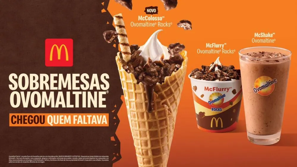 Chegou quem faltava para a família Ovomaltine do Méqui: o novo McColosso Ovomaltine Rocks