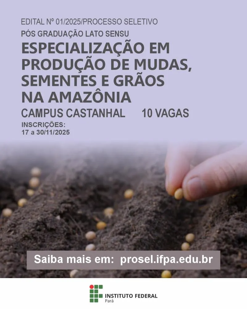 IFPA Castanhal lança especialização voltada à produção agrícola na Amazônia