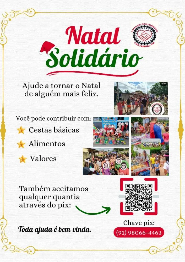 Natal Solidário em Castanhal busca doações para transformar o Natal de famílias carentes