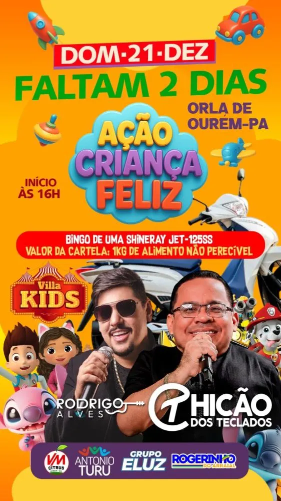 Ação Criança Feliz leva entretenimento e ação social à Orla de Ourém