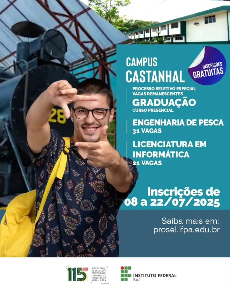IFPA Castanhal abre Processo Seletivo com 52 vagas para cursos superiores gratuitos