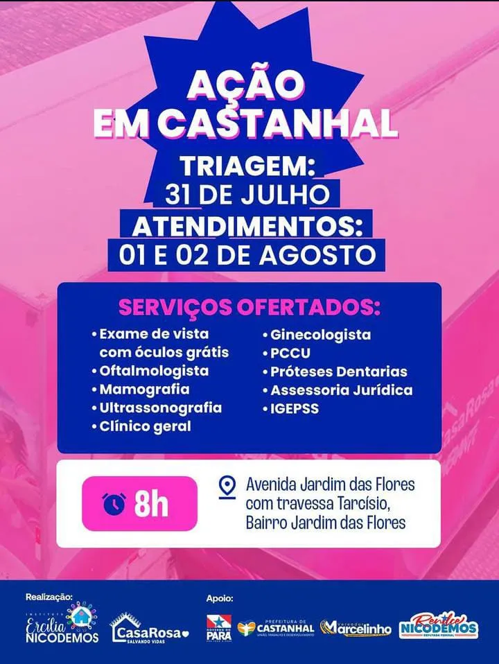 Ação de Saúde e Cidadania chega a Castanhal com diversos atendimentos gratuitos