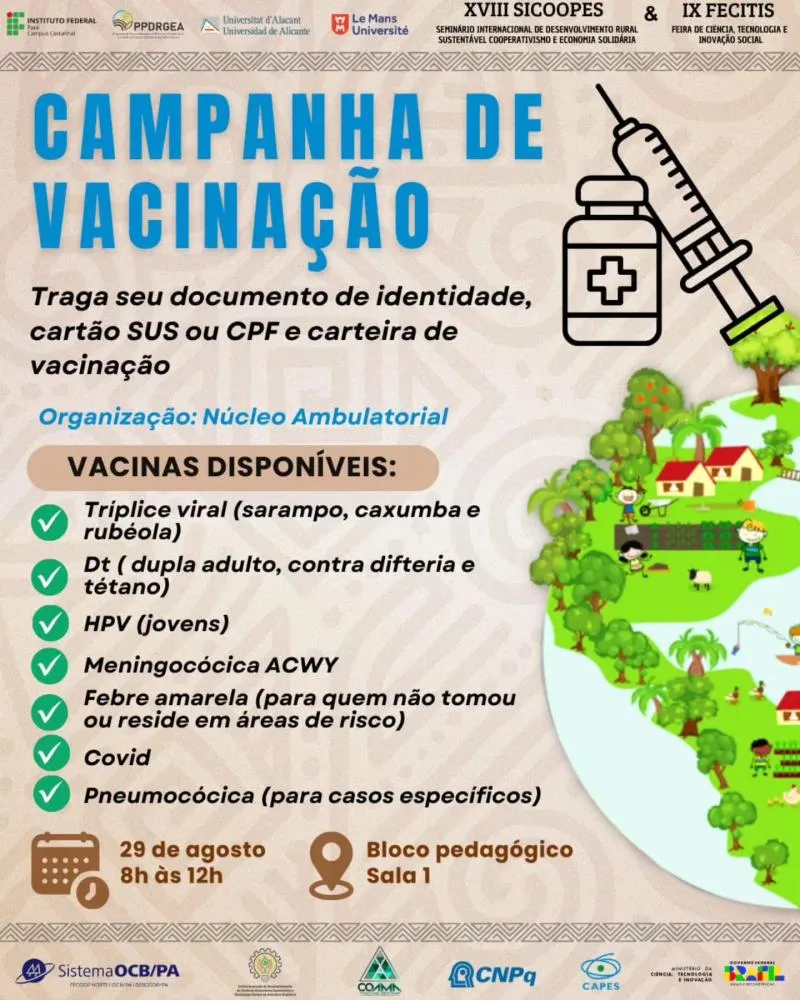 Vacina no braço e conhecimento na mente: vem aí a Campanha de Vacinação no IFPA Castanhal!
